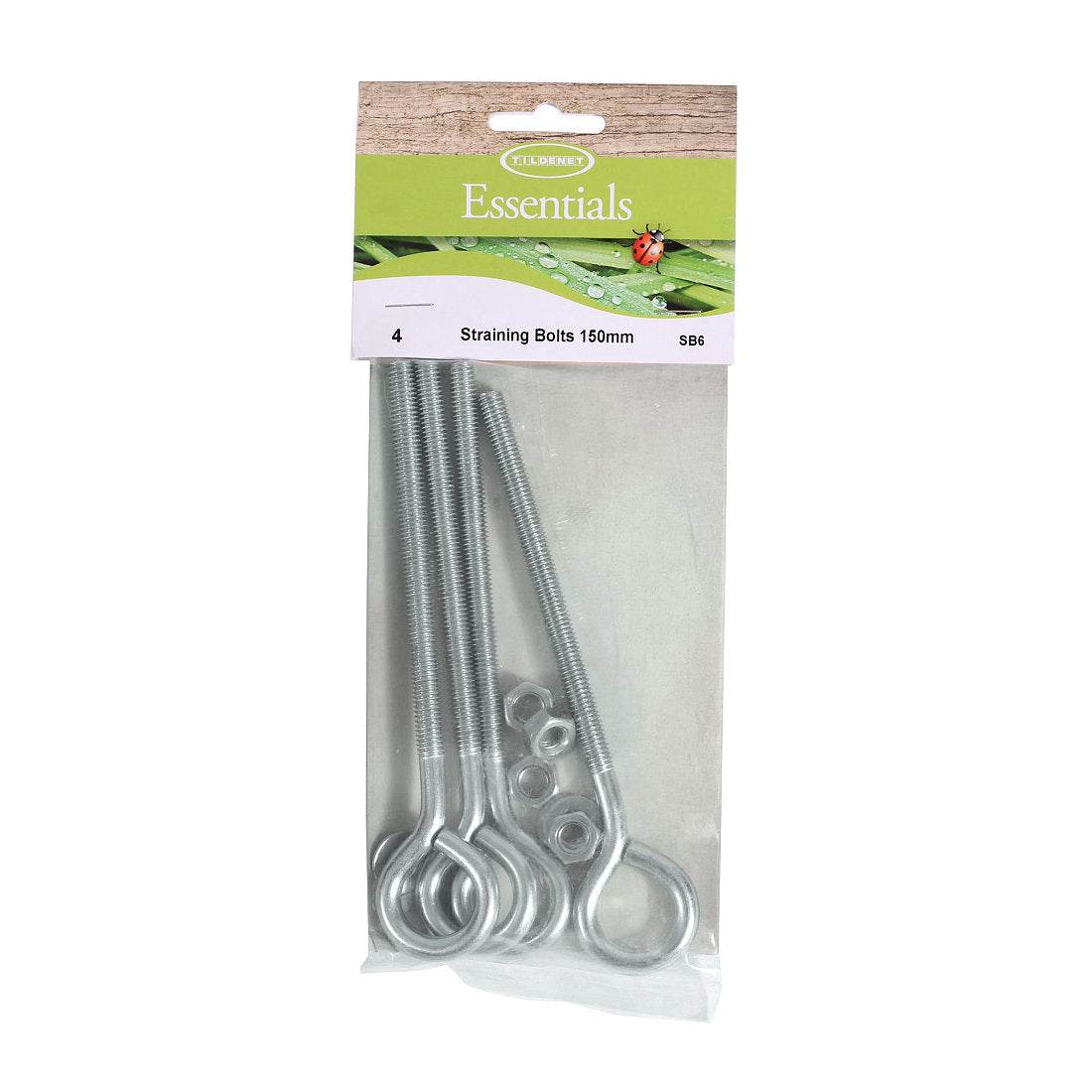Straining Eye Bolt 150mm Zinc Plated - Pack of 4 - Evergreenery
