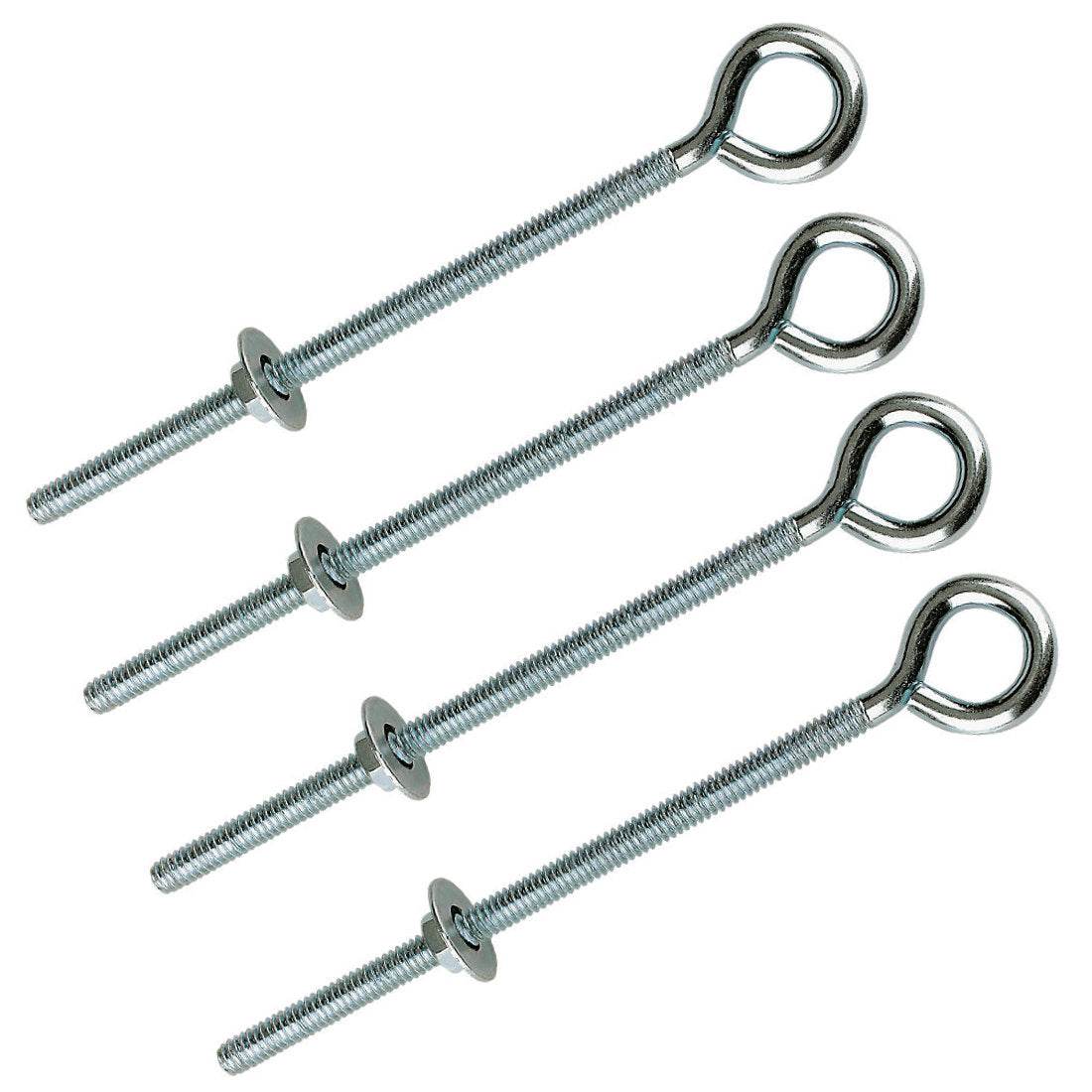 Straining Eye Bolt 150mm Zinc Plated - Pack of 4 - Evergreenery