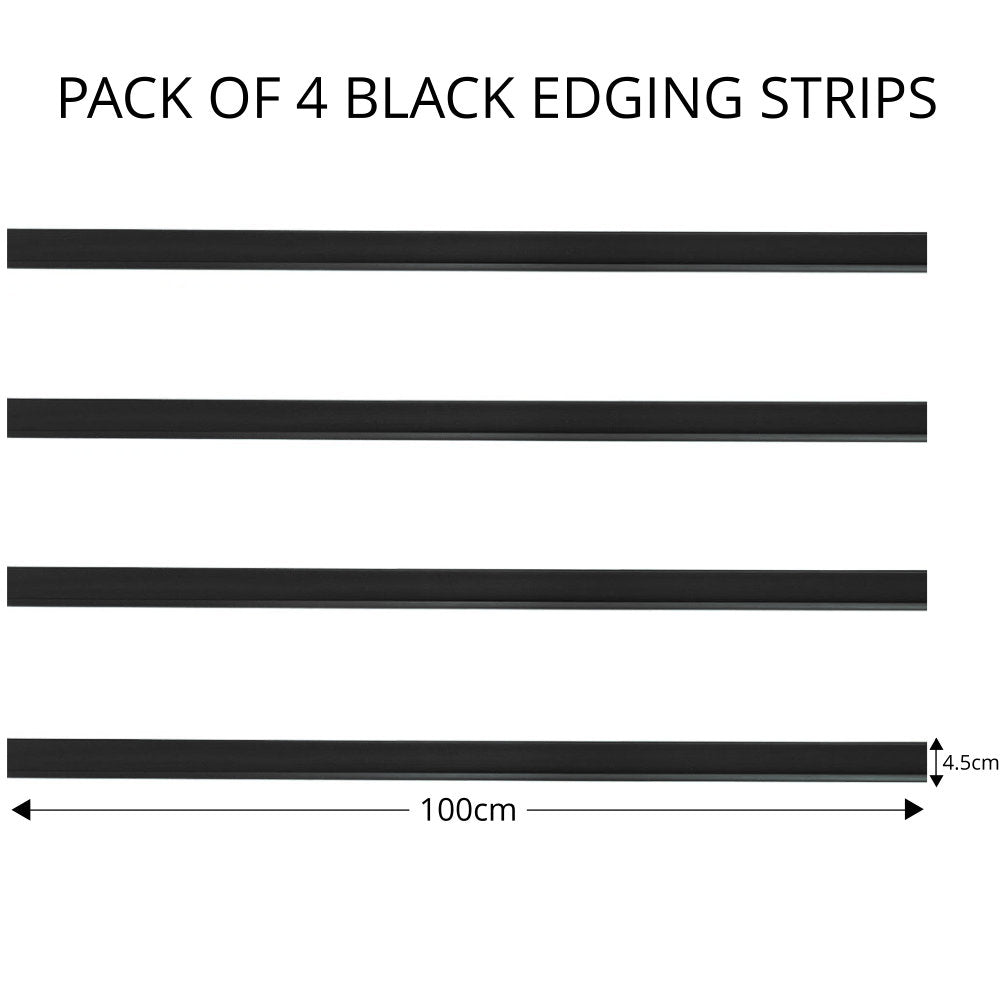 Edging / Stabilising Strips for PVC Screening - Black 4 Pack