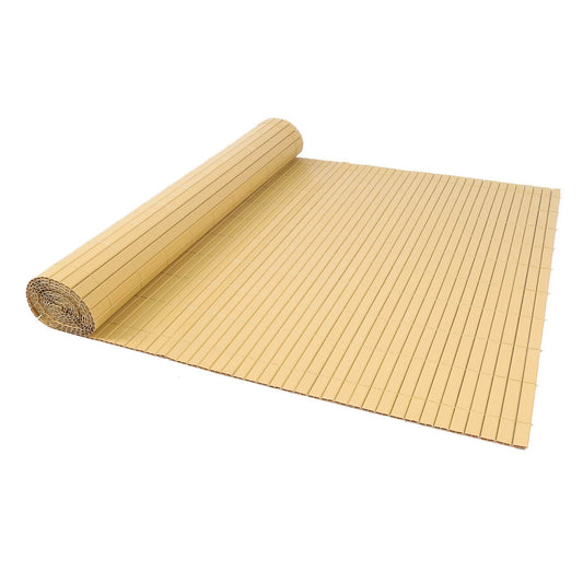Artificial PVC Bamboo Screening Fence 4m - Natural - Evergreenery