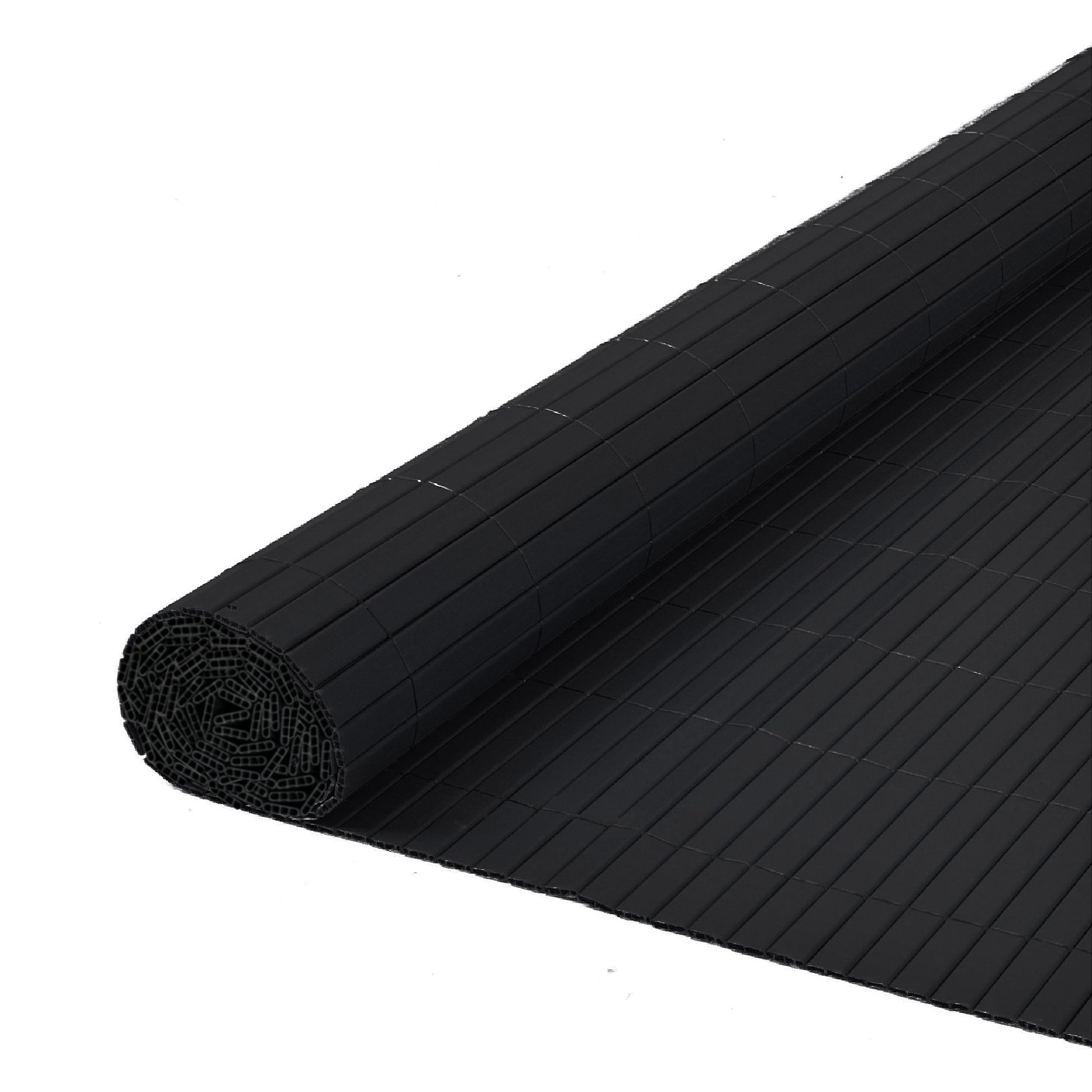 Artificial PVC Bamboo Screening Fence 4m - Black