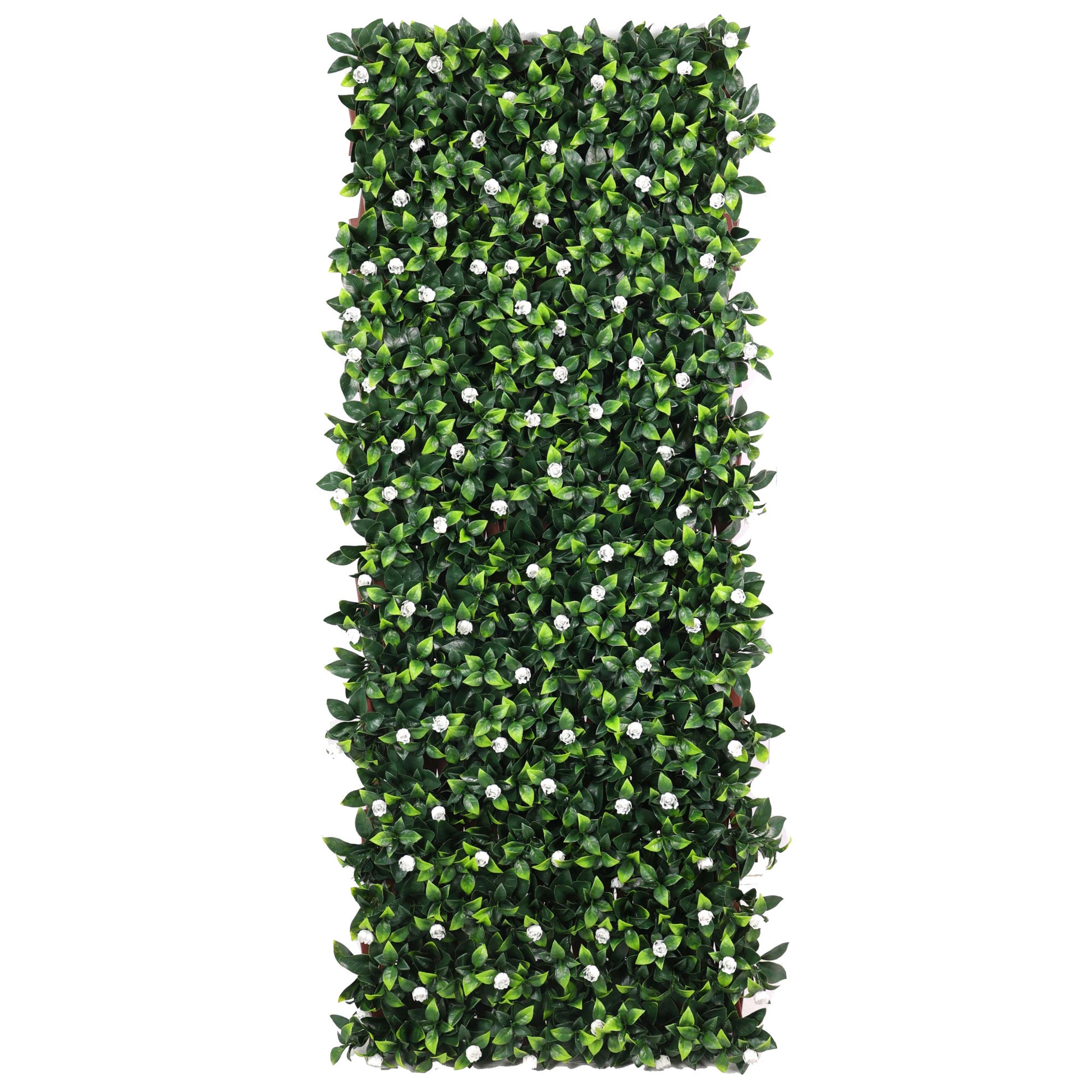 Premium Expanding Trellis Artificial Laurel & White Flower - 1m x 2m