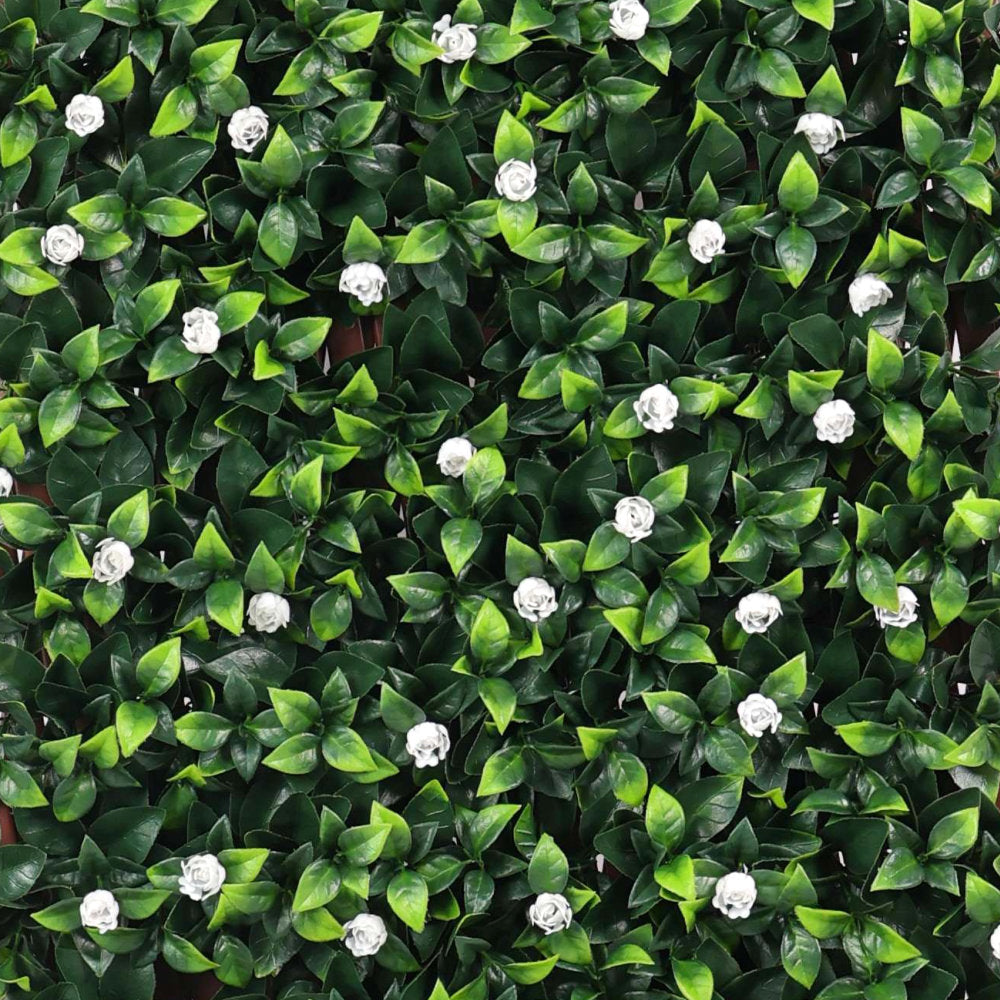 Premium Expanding Trellis Artificial Laurel & White Flower - 1m x 2m