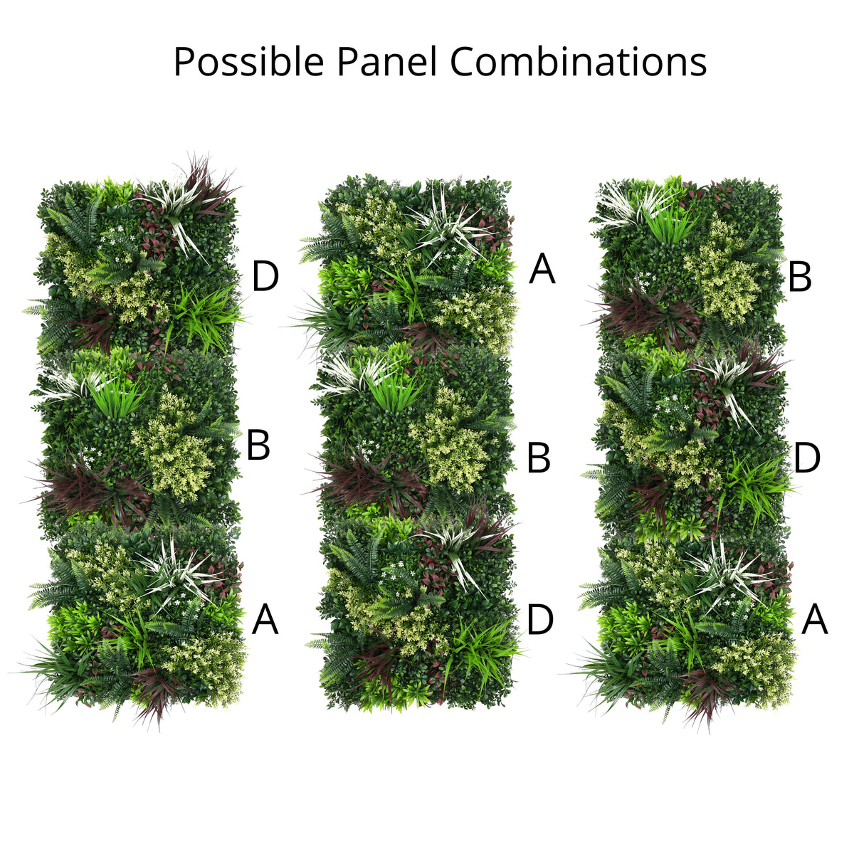 Combo of 3 Carnival Premium Artificial Plants Green Wall Panels 50cm x 50cm
