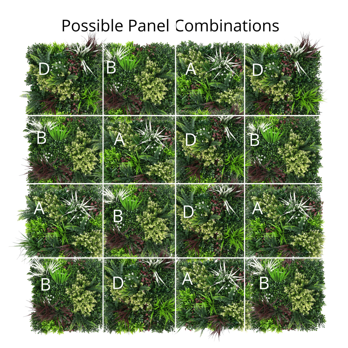 Combo of 3 Carnival Premium Artificial Plants Green Wall Panels 50cm x 50cm