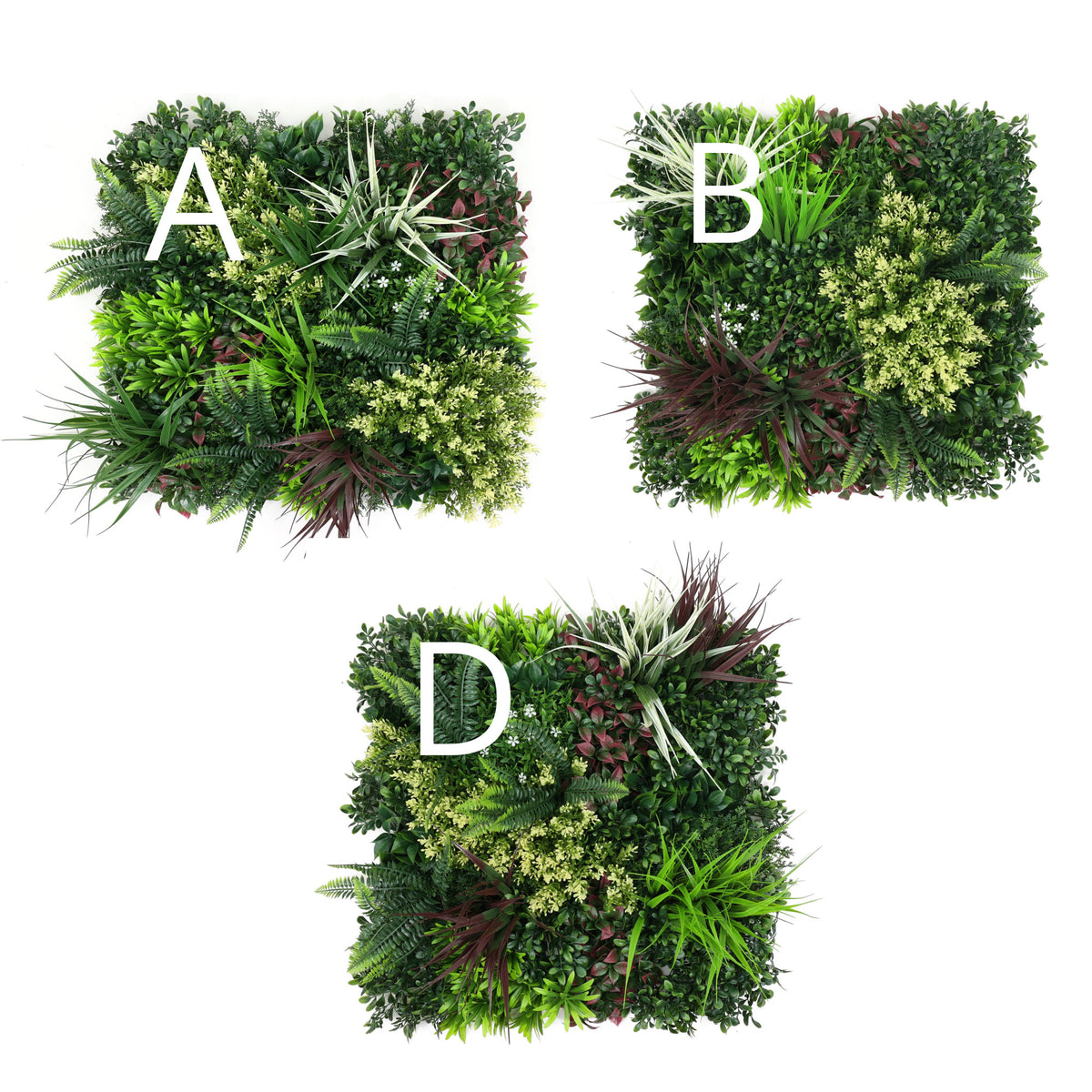 Combo of 3 Carnival Premium Artificial Plants Green Wall Panels 50cm x 50cm