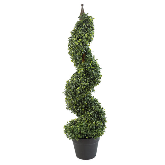 Artificial Topiary Spiral Boxwood Tree 90cm