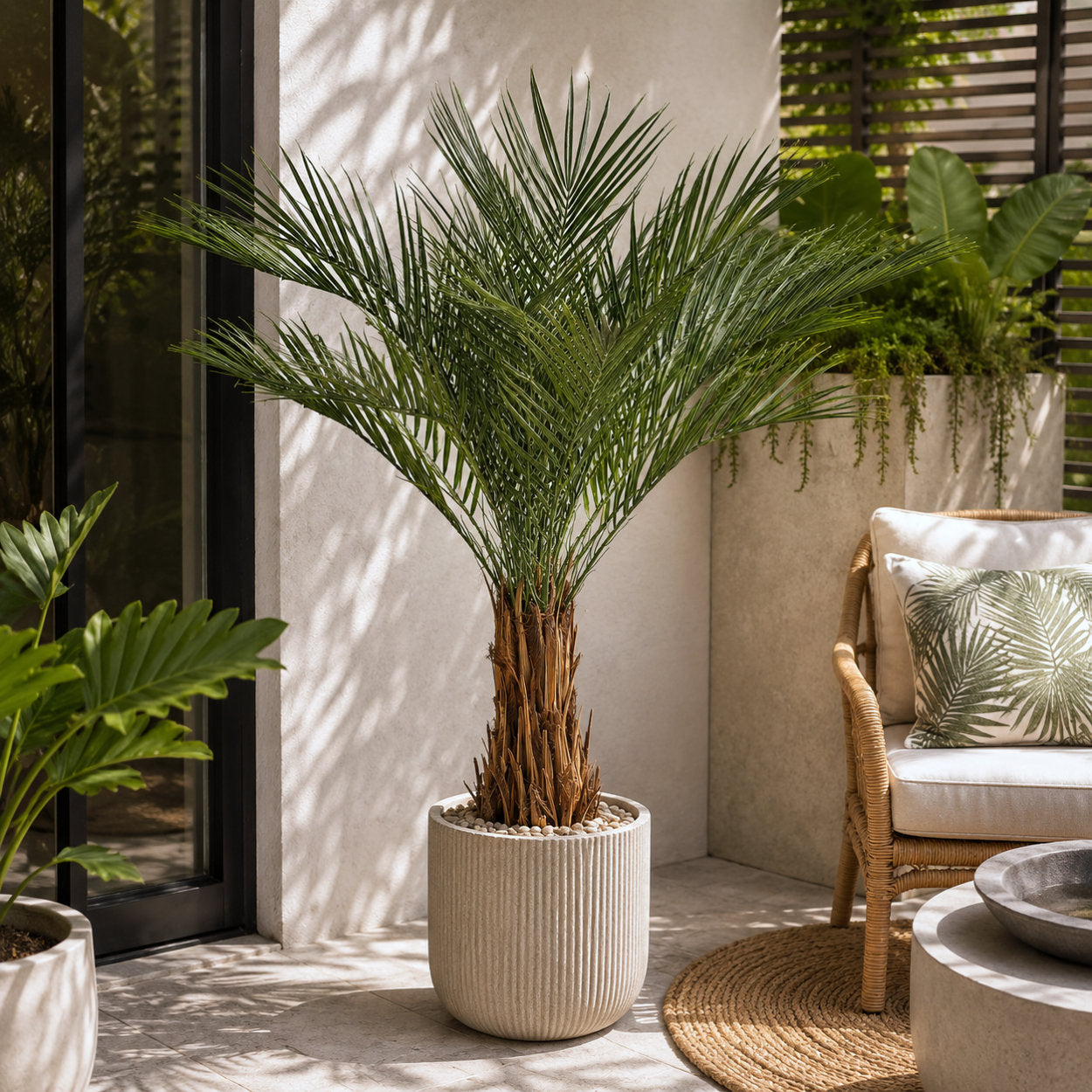 Artificial Tropical Cycas Palm Tree 120cm UV Resistant Outdoor - Evergreenery