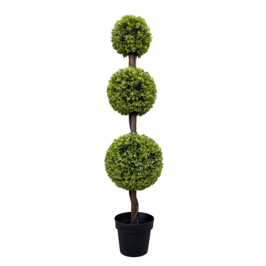 Artificial Topiary Triple Boxwood Ball Tree 120cm