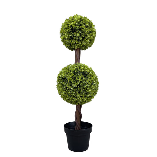 Artificial Topiary Double Boxwood Ball Tree 90cm 