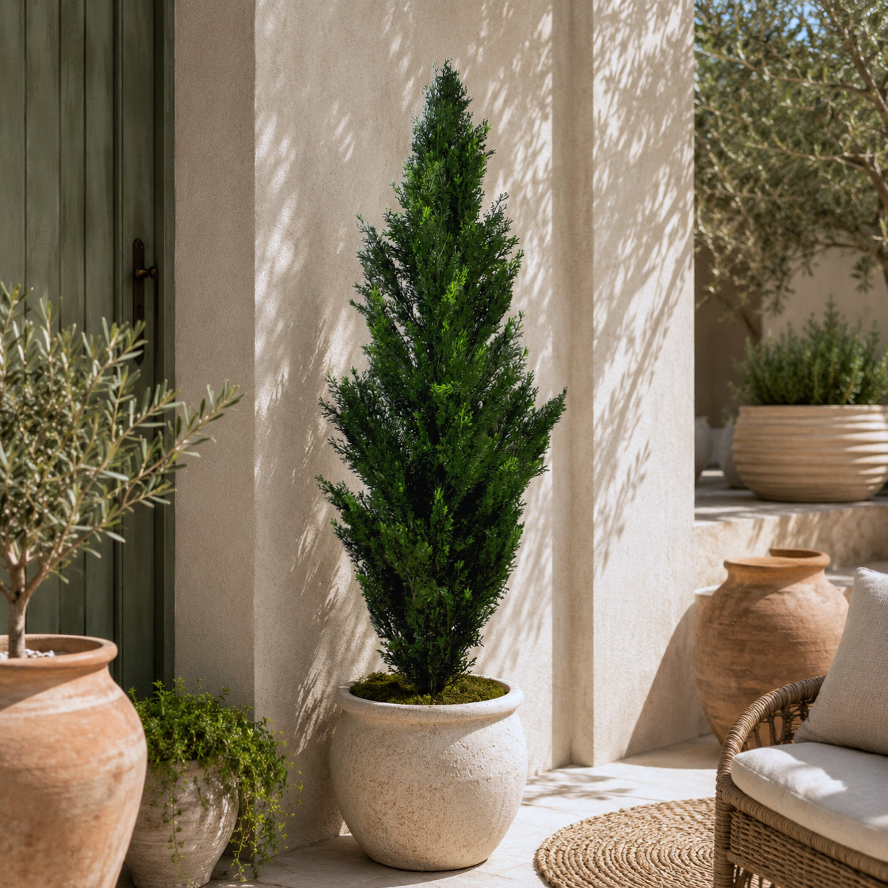 Artificial Cedar Cypress Topiary Tree 120cm UV Resistant