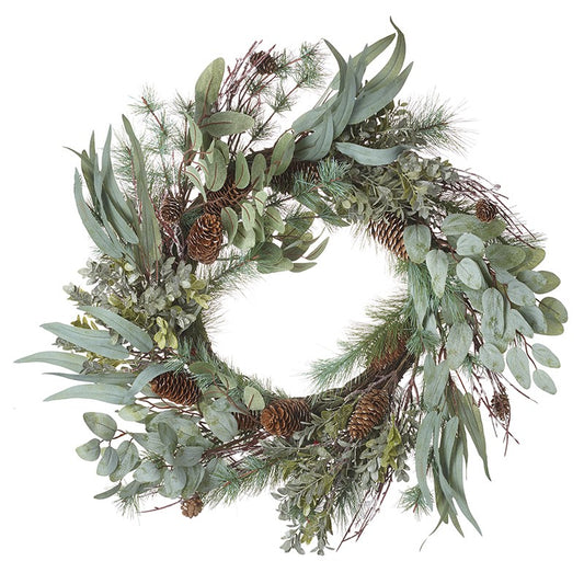 Fir Cones and Green Foliage Wreath 70cm