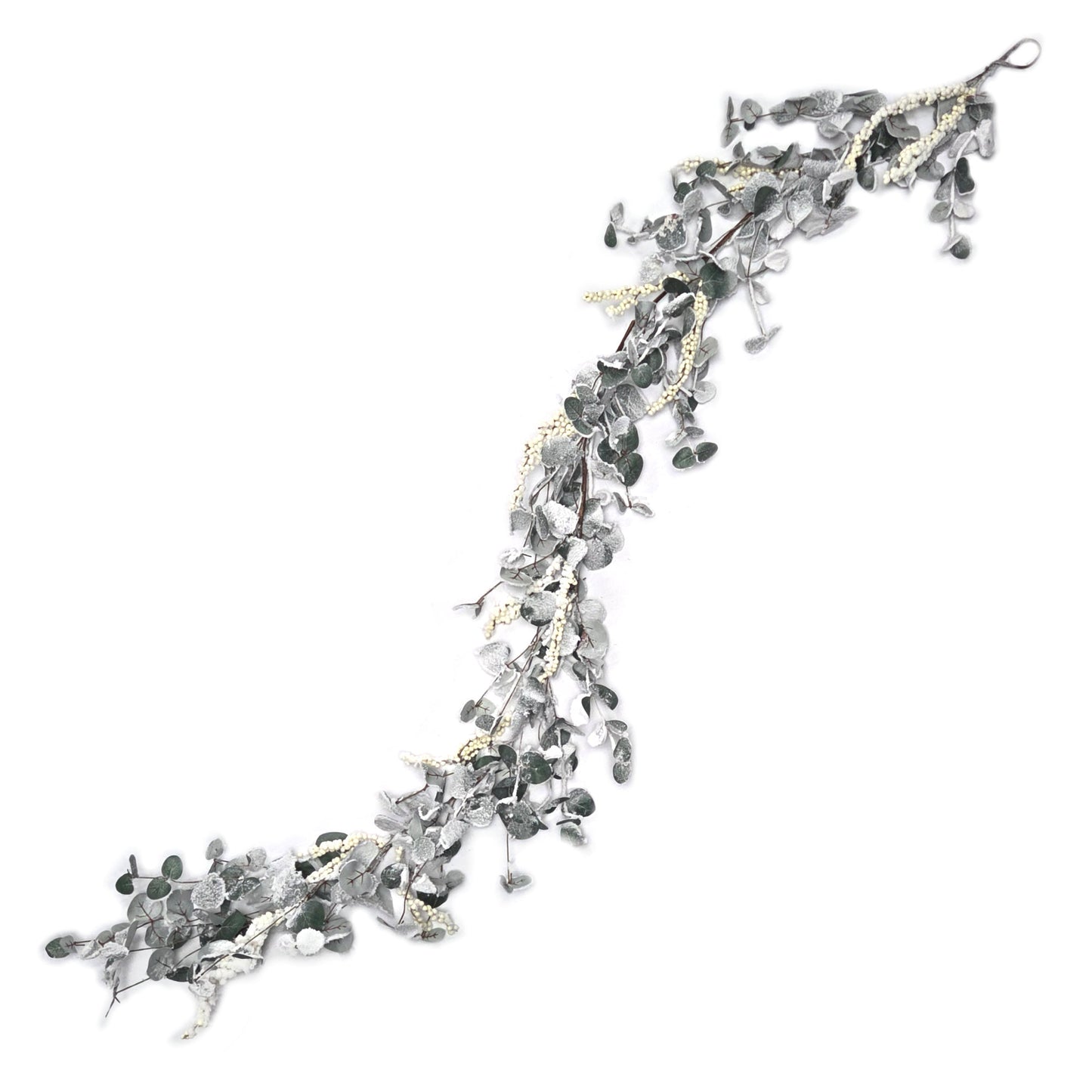 Snow Flocked Eucalyptus & White Berries Garland 183cm