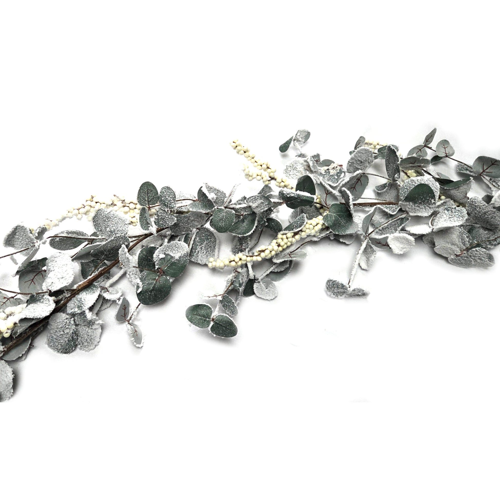 Snow Flocked Eucalyptus & White Berries Garland 183cm