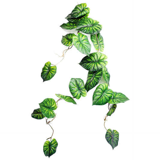 Artificial Hanging Trailing Plant Alocasia Dragon Scale 120cm - Green