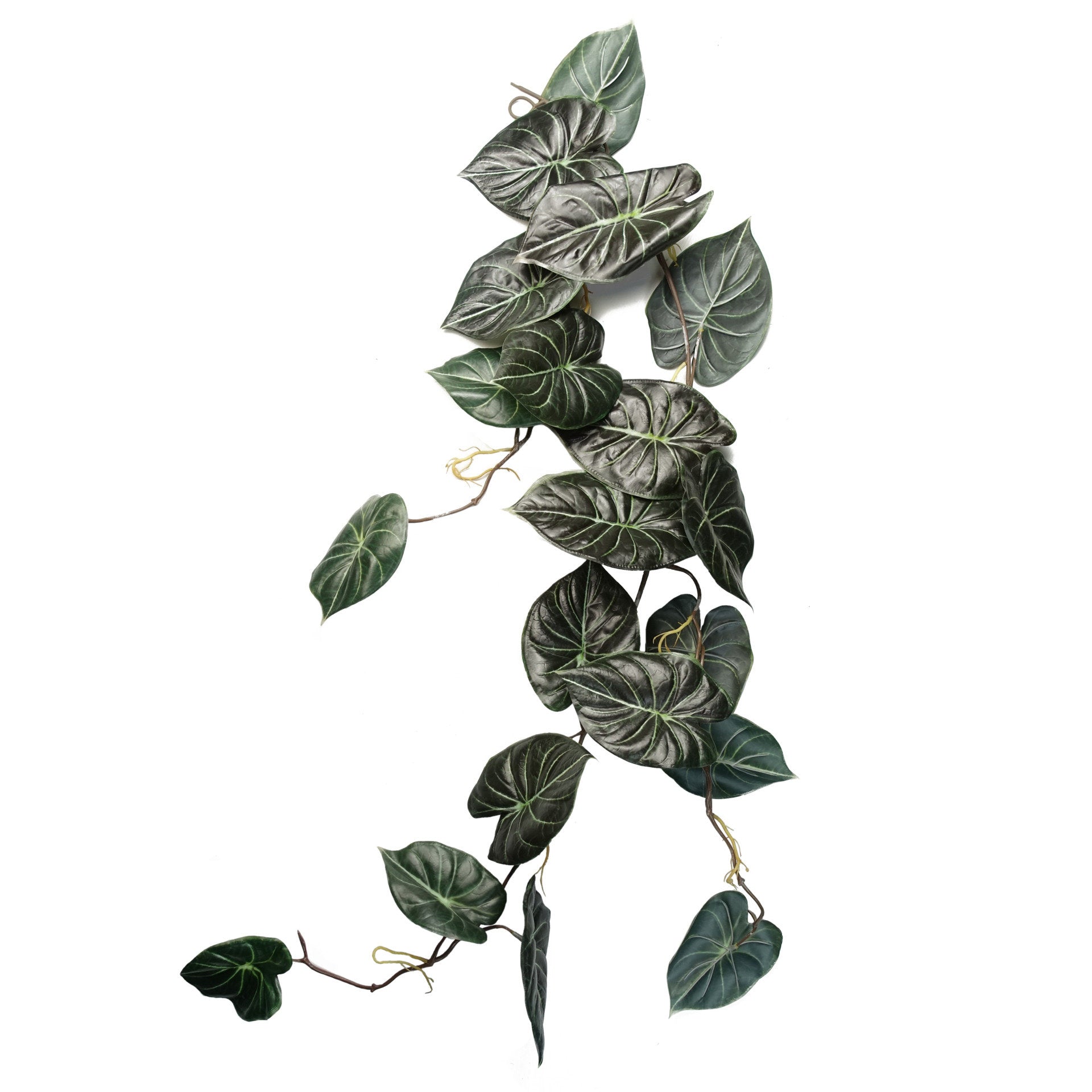 Artificial Hanging Trailing Plant Alocasia Dragon Scale 120cm - Dark