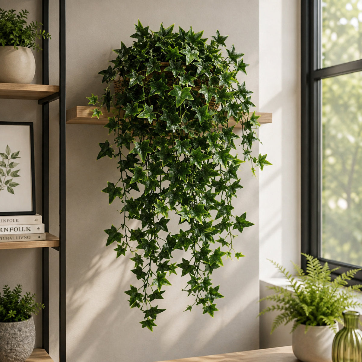 Artificial Hanging English Ivy Bush 75cm