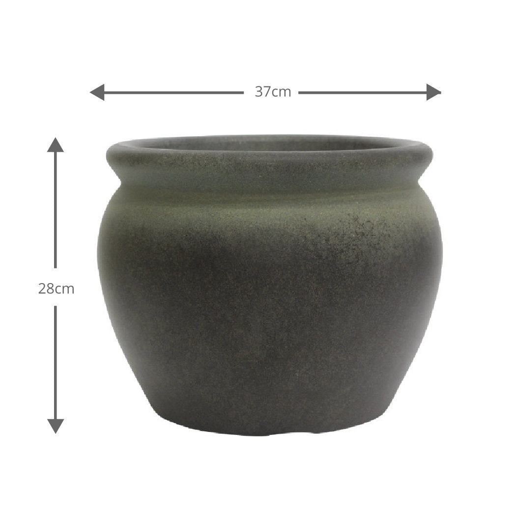 Verona Small Belly Plant Pot 37x28cm 23L – Moss Patina