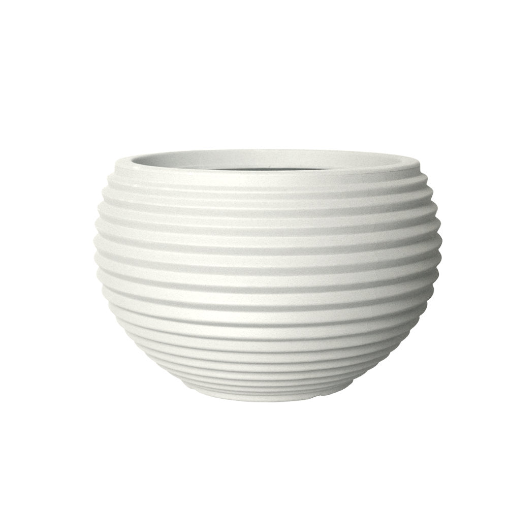 Round Ribbed Plant Pot 29 x 29 x 19cm 9L - Beige