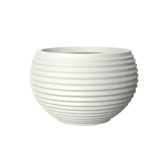 Round Ribbed Plant Pot 29 x 29 x 19cm 9L - Beige