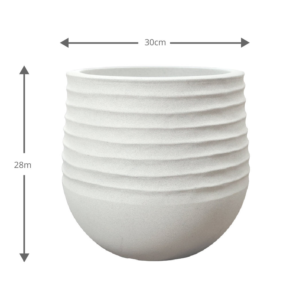 Oslo Beige Rippled Plant Pot 30 x 28cm, 16L