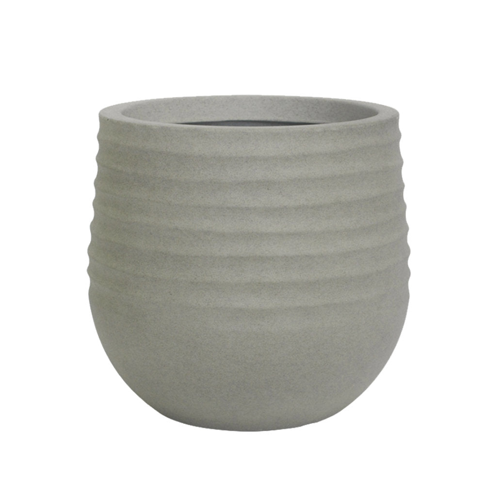 Oslo Grey Rippled Plant Pot 30 x 28cm, 16L