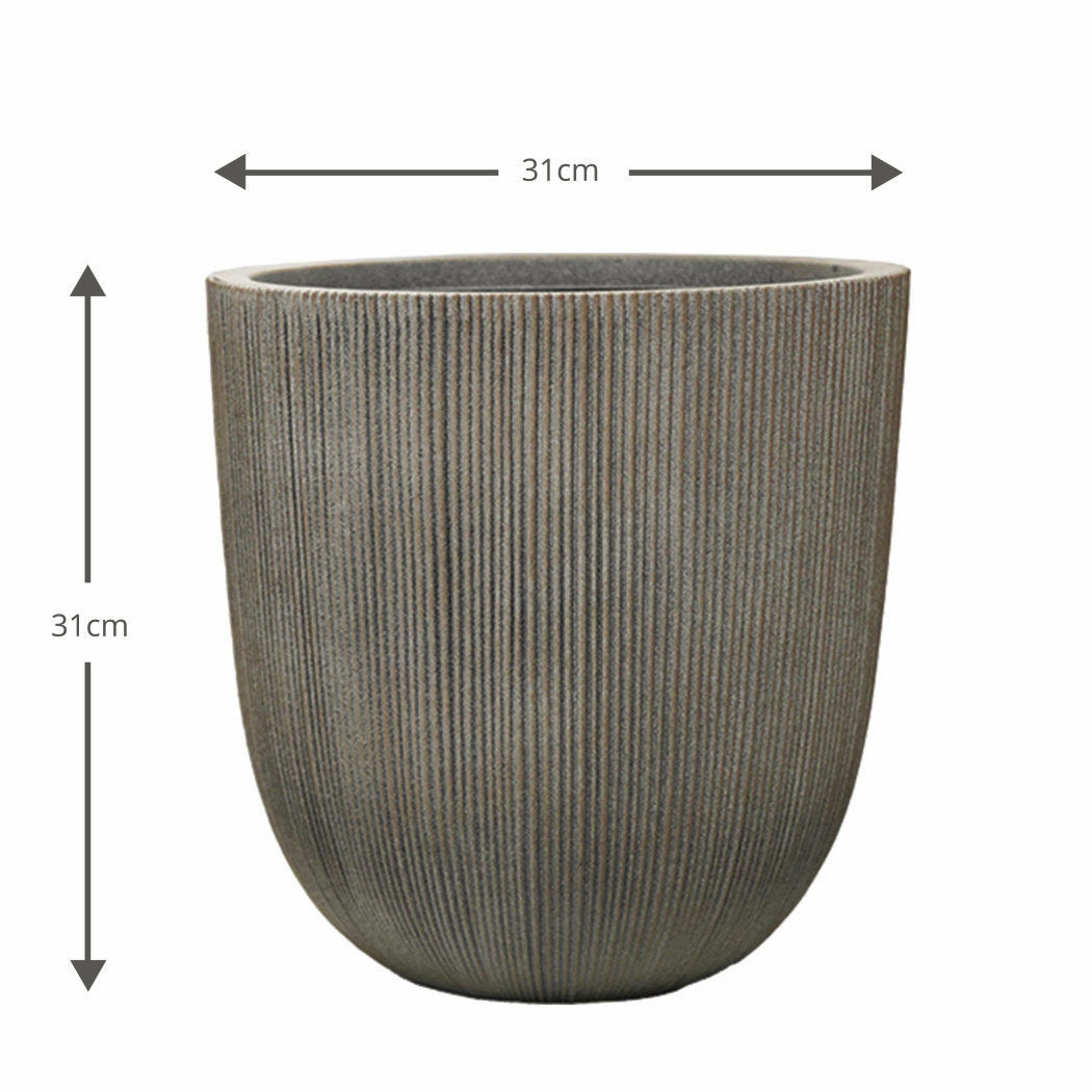 Milan Ruffled Plant Pot 31 x 31cm 17L - Sandstone Colour