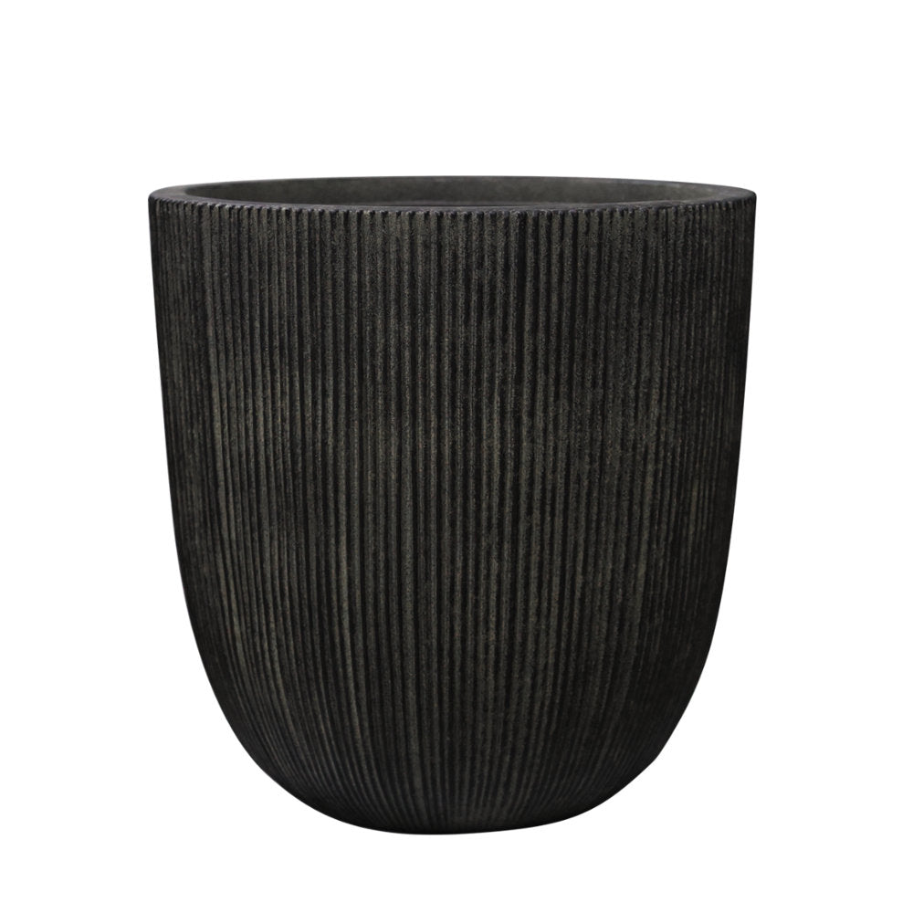 Milan Ruffled Plant Pot 31 x 31cm 17L - Black