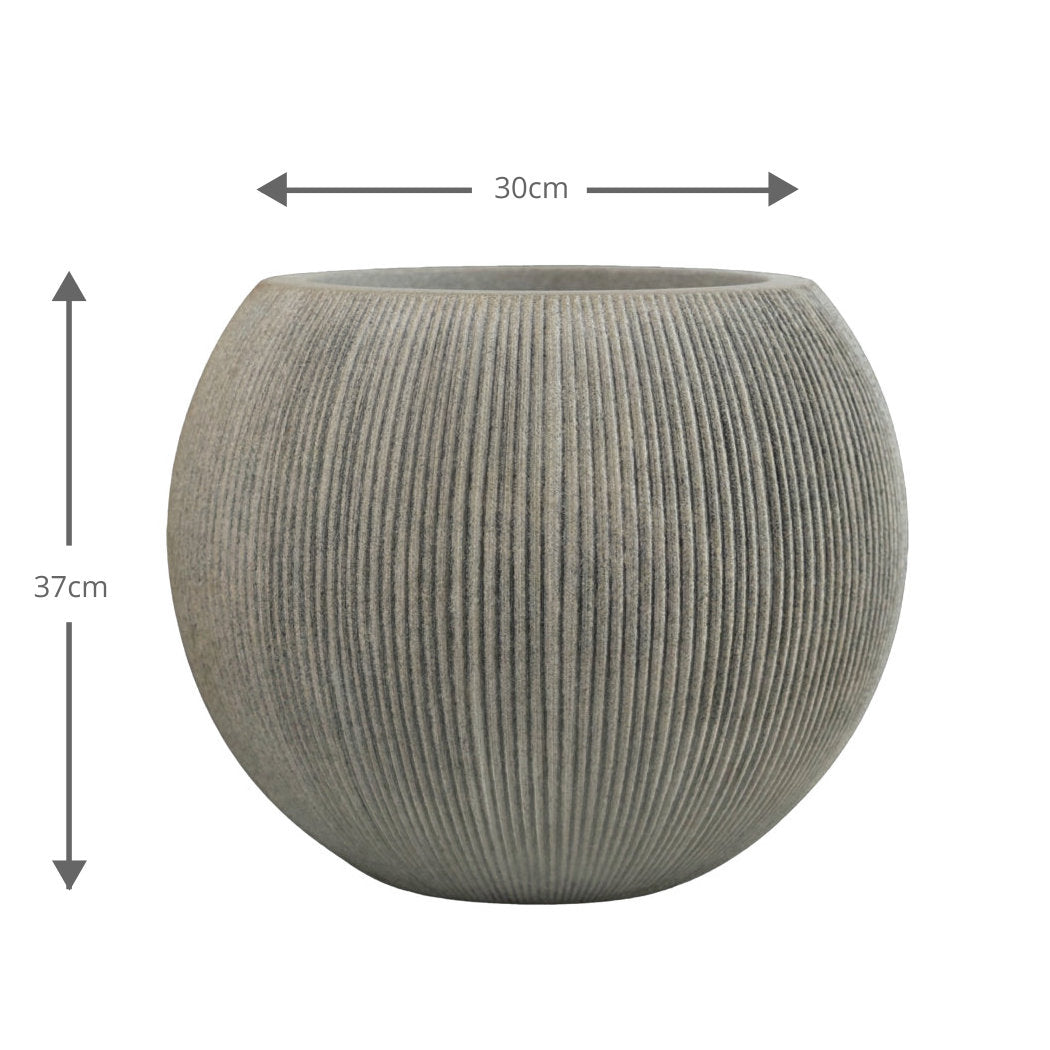 Milan Round Ruffled Plant Pot 37 x 30cm, 23L - Sandstone