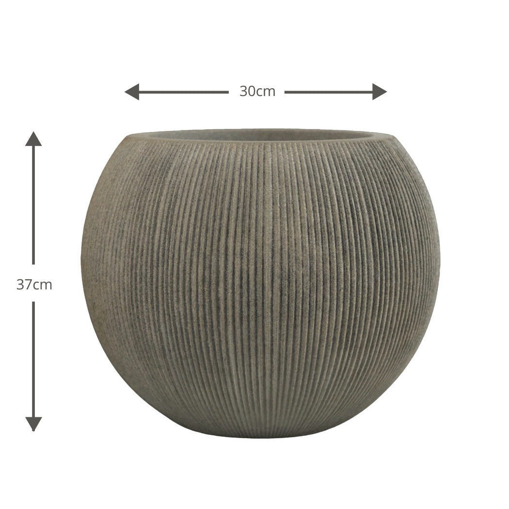 Milan Round Ruffled Plant Pot 37 x 30cm, 23L - Sandstone Colour