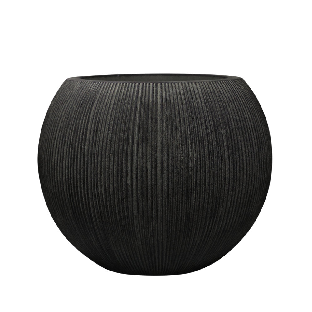 Milan Round Ruffled Plant Pot 37 x 30cm, 23L - Black