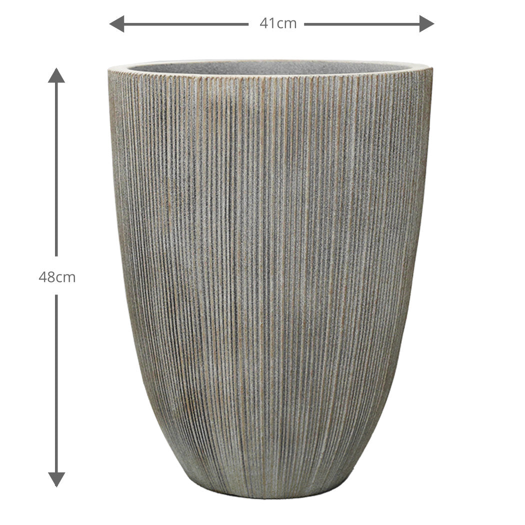 Milan Tall Ruffled Plant Pot 48cm x 37cm, 37L - Sandstone