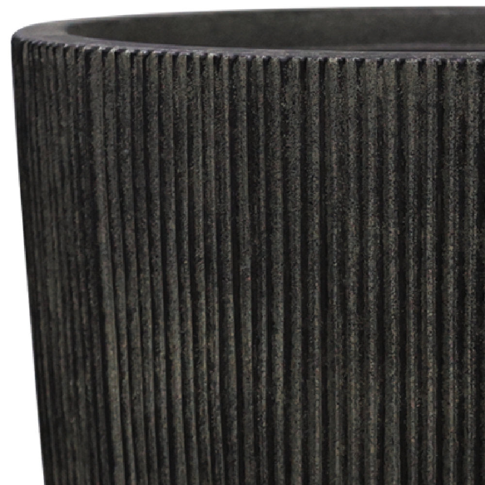 Milan Tall Ruffled Plant Pot 48cm x 37cm, 37L - Black