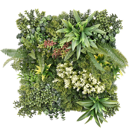 Premium Artificial Plants Green Wall Panel 50cm x 50cm - Aurora B | Evergreenery