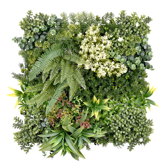 Premium Artificial Plants Green Wall Panel 50cm x 50cm - Aurora B