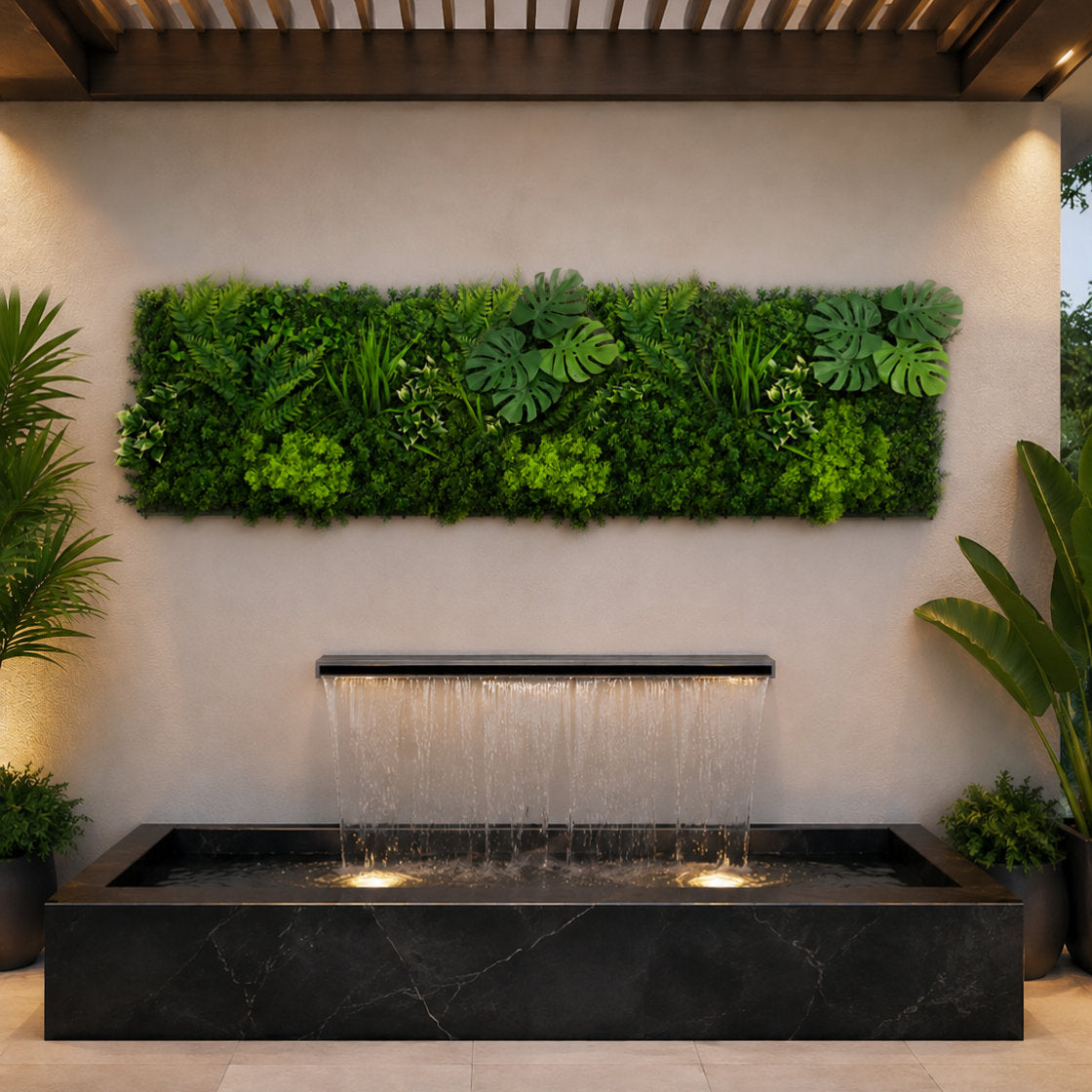 Premium Artificial Plants Green Wall Panel 1m x 50cm - Oasis
