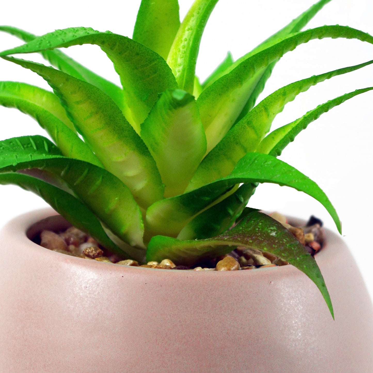 Artificial Succulent in a Pink Ceramic Asymmetric Planter 12cm