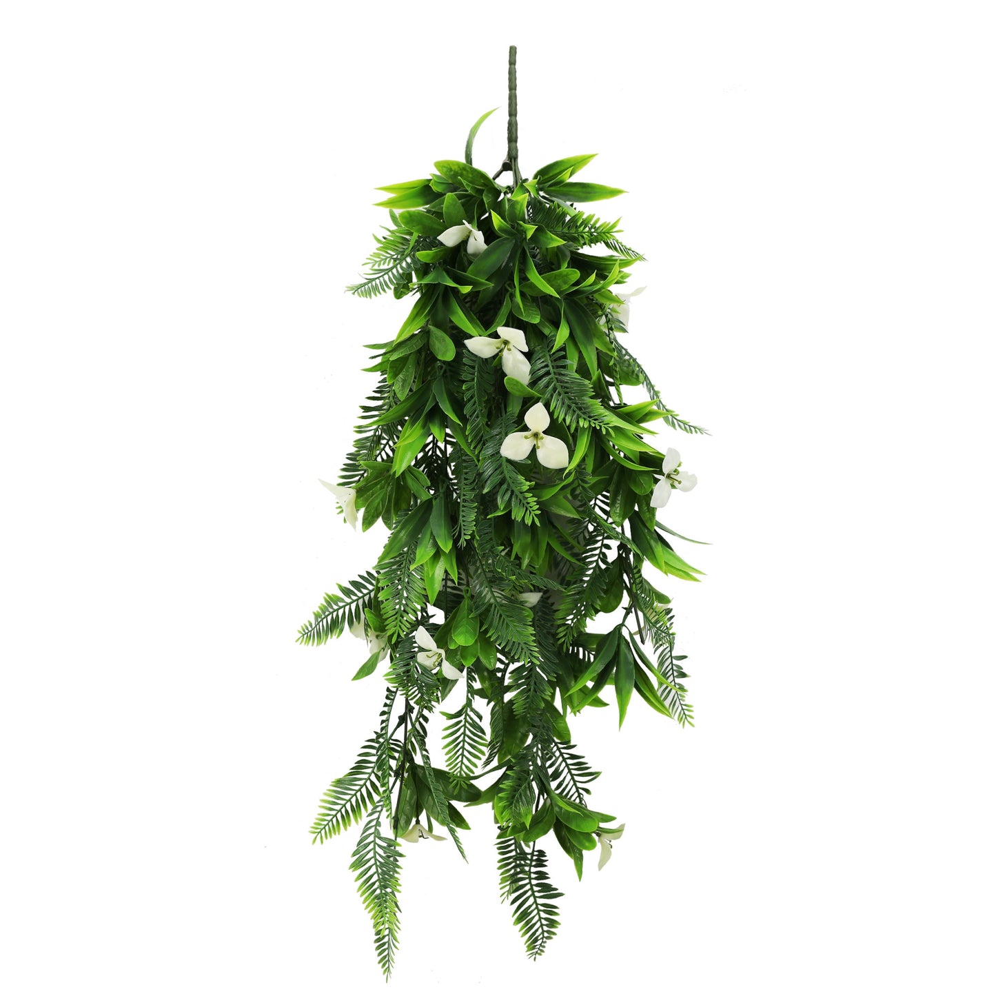Artificial Hanging White Hawaiian Bush 75cm