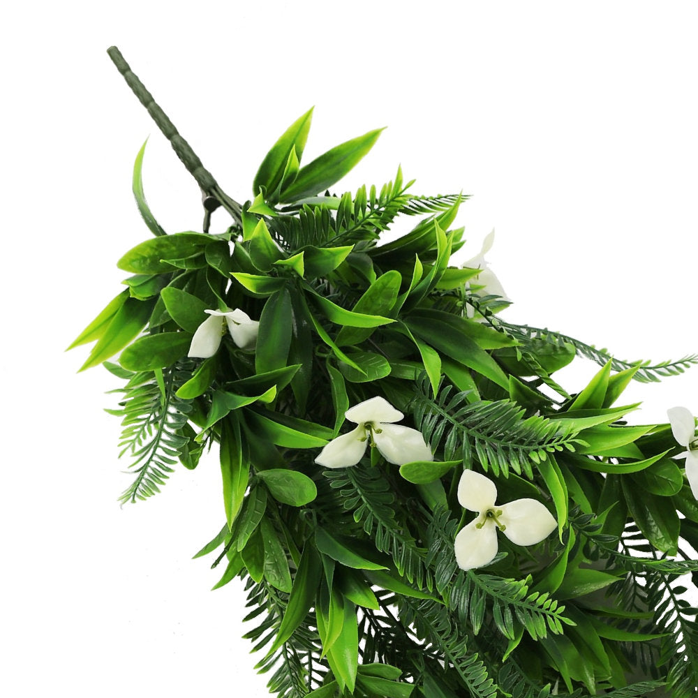 Artificial Hanging White Hawaiian Bush 75cm