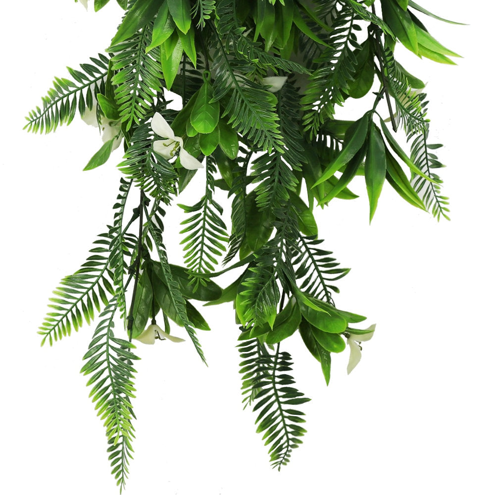 Artificial Hanging White Hawaiian Bush 75cm