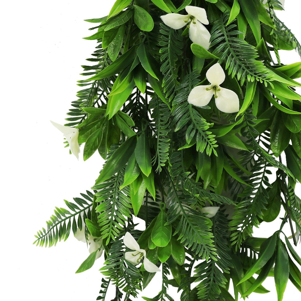 Artificial Hanging White Hawaiian Bush 75cm