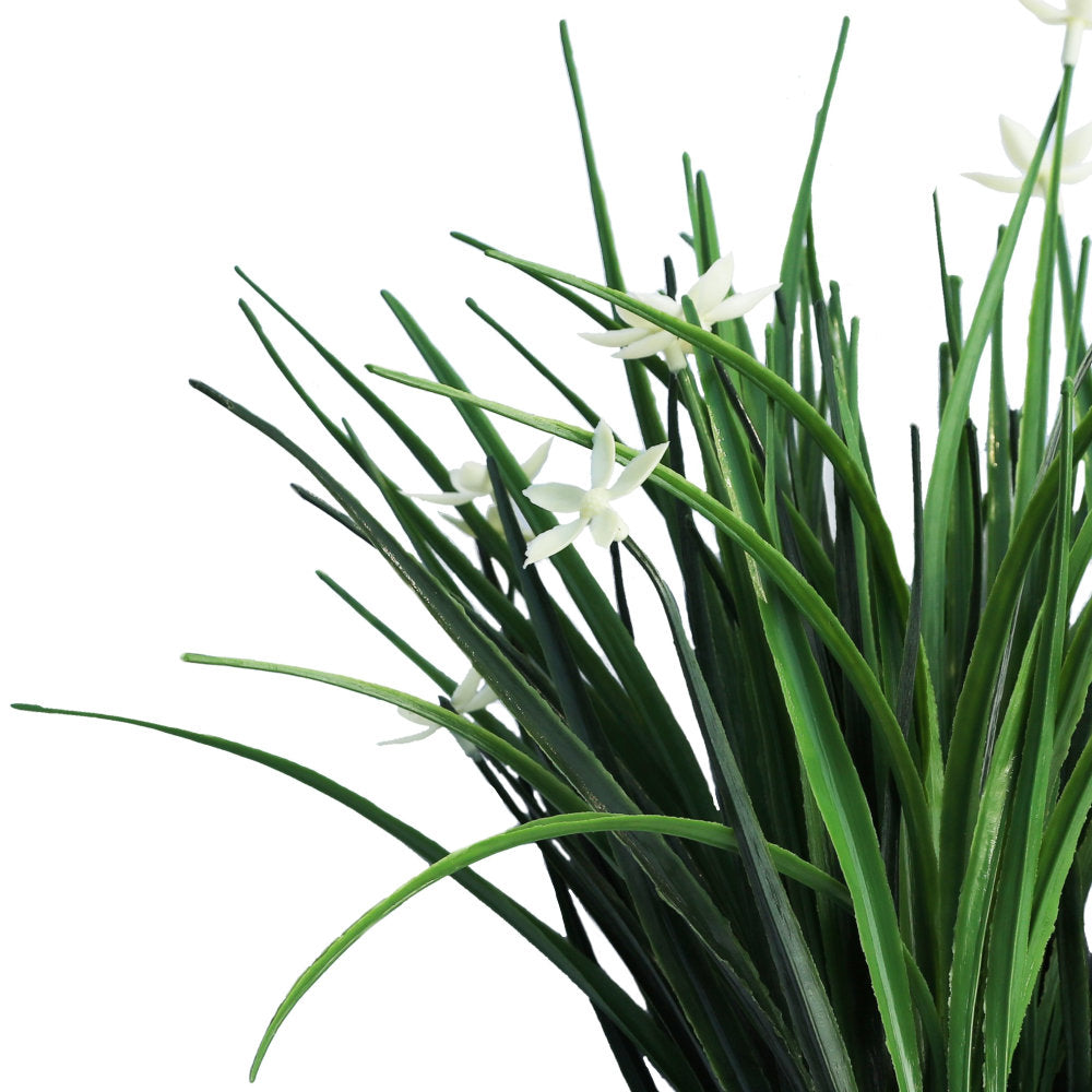Artificial White Flowering Grass Branch 38cm