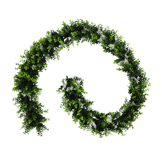 Artificial White Flowering Eucalyptus Garland 150cm