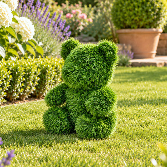 Artificial Grass Topiary Bear 37cm