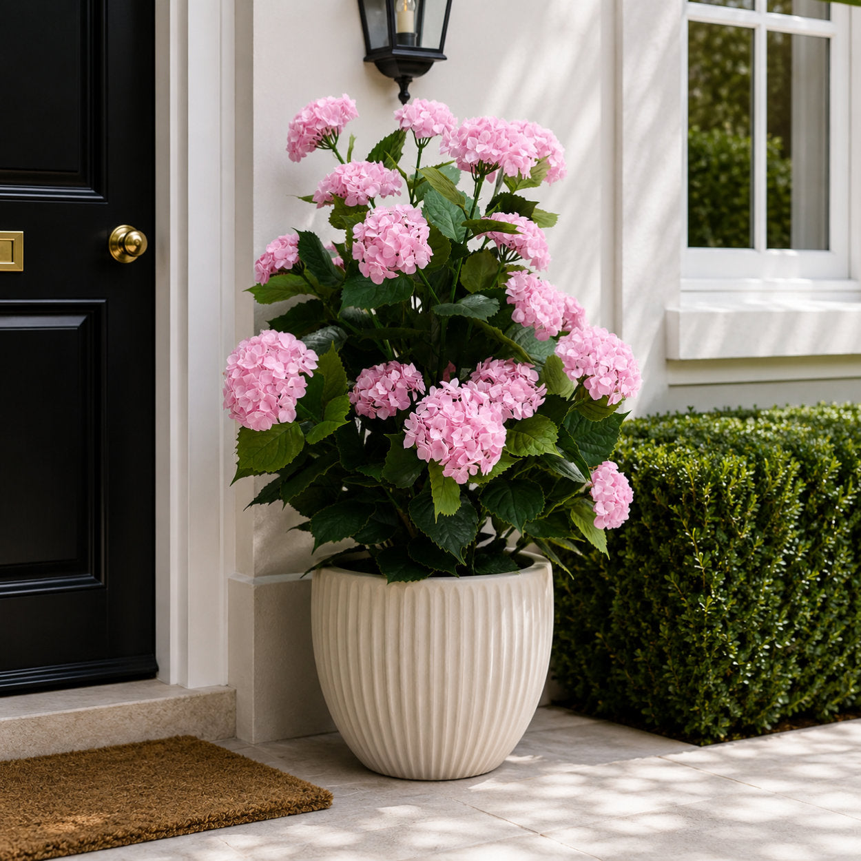Artificial Hydrangea Bush Pink UV Protected - 120cm
