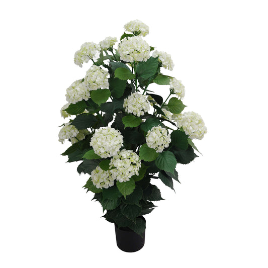Artificial Hydrangea Bush White UV Protected - 120cm