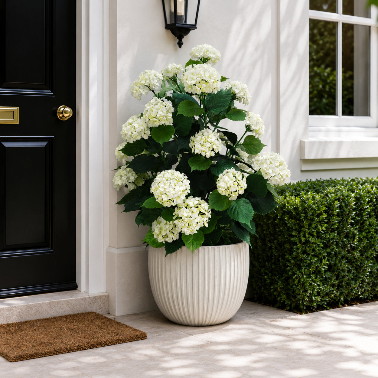 Artificial Hydrangea Bush White UV Protected