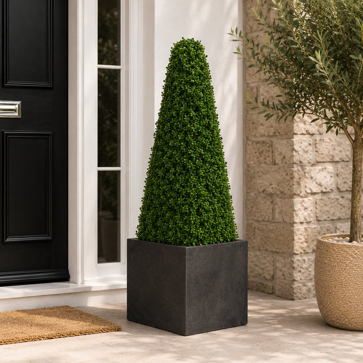Artificial Boxwood Pyramid Topiary Tree 60cm