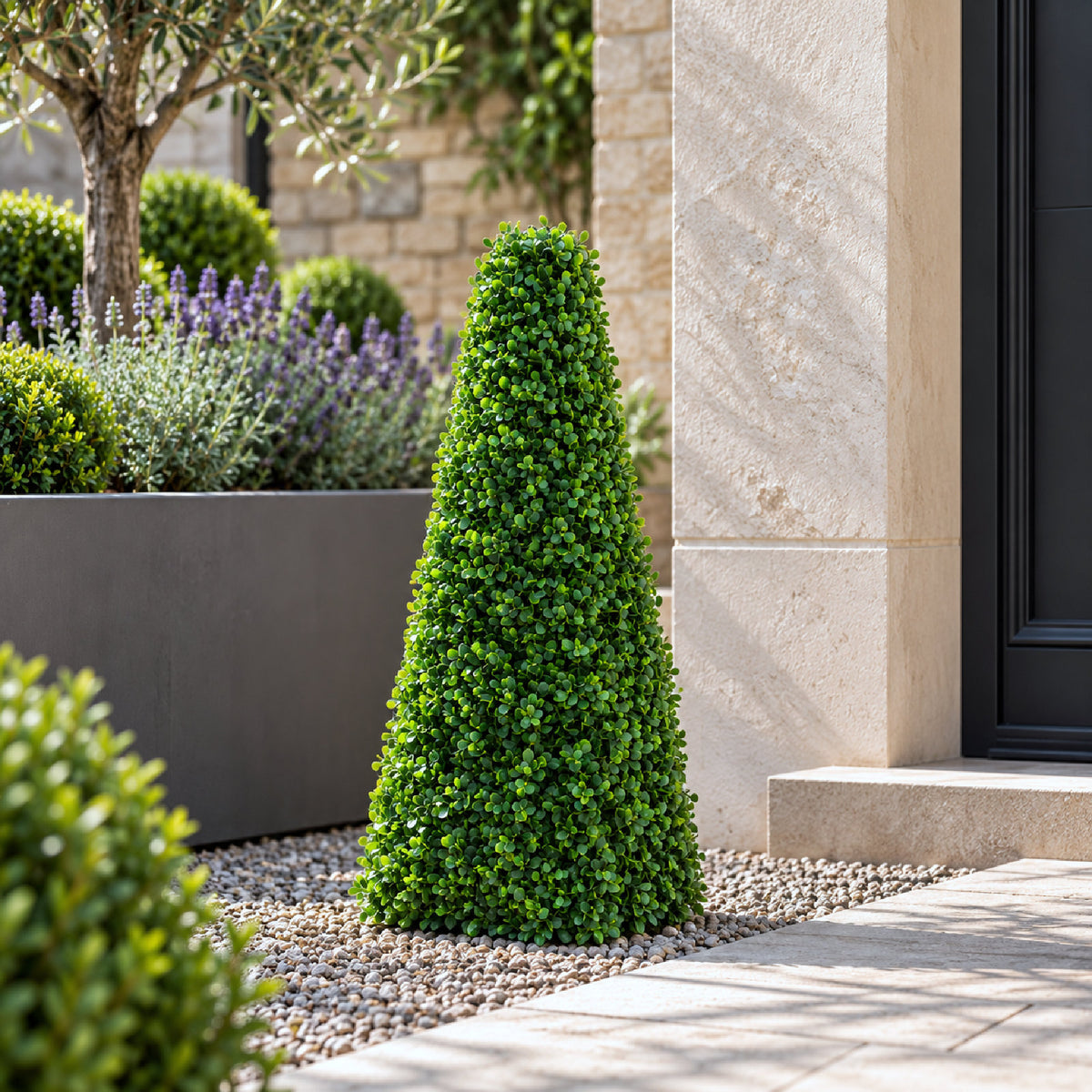Artificial Boxwood Pyramid Topiary 60cm