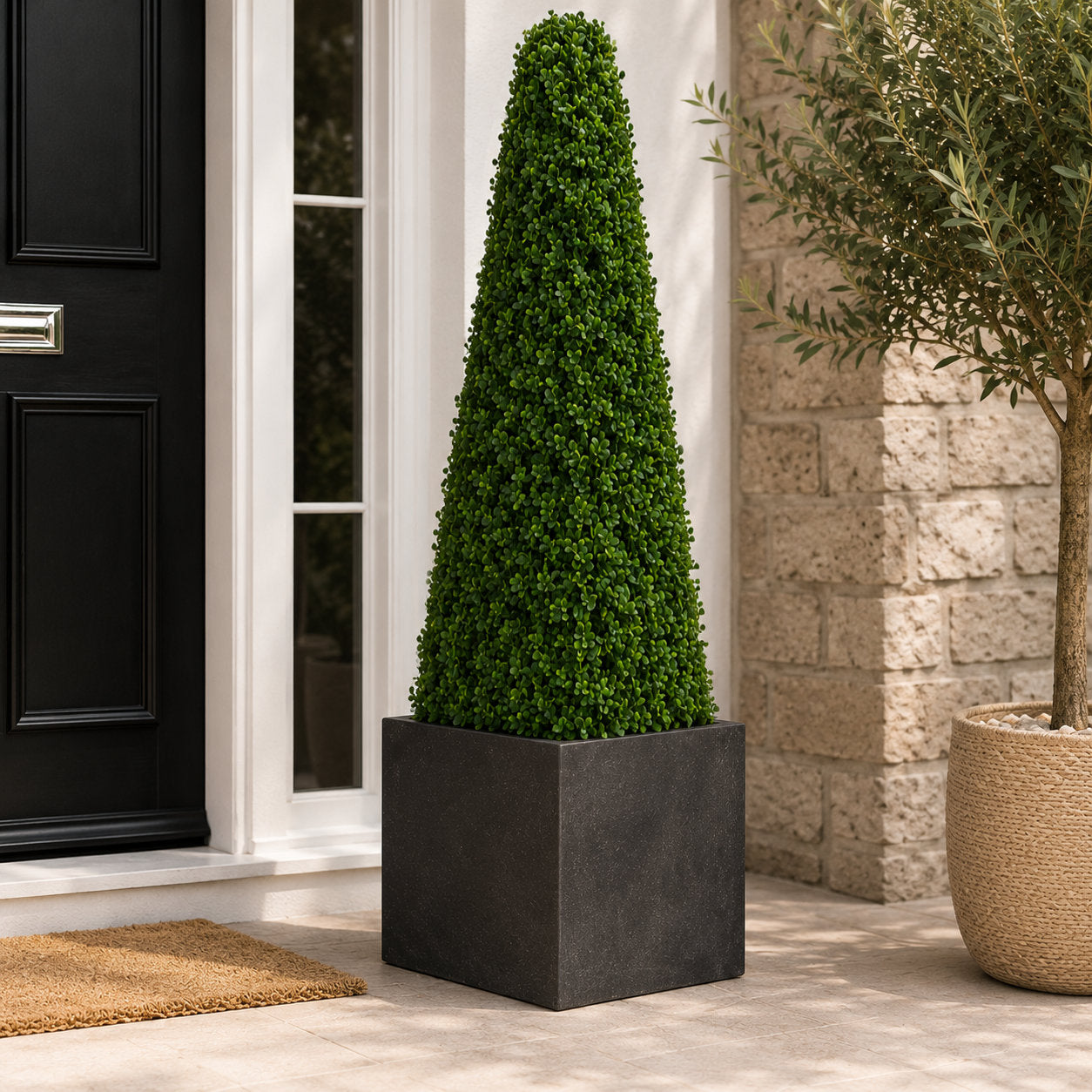 Artificial Boxwood Pyramid Topiary Tree 90cm